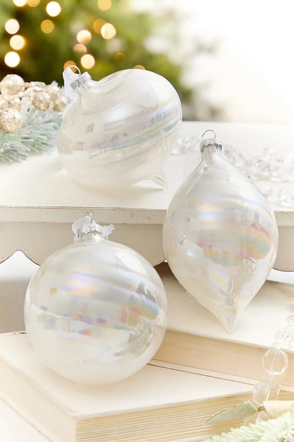 4" - 6" Pearlescent Swirl Ornament
