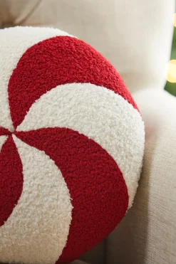 Peppermint Round Pillow 11