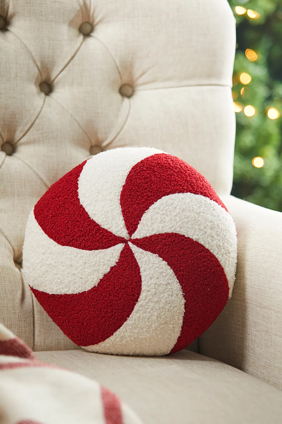 Peppermint Round Pillow 11" x 11"