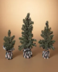 Pine Tree With Plaid Fabric - Medium