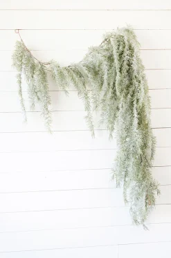 6' Pine Weeping Garland with Frost