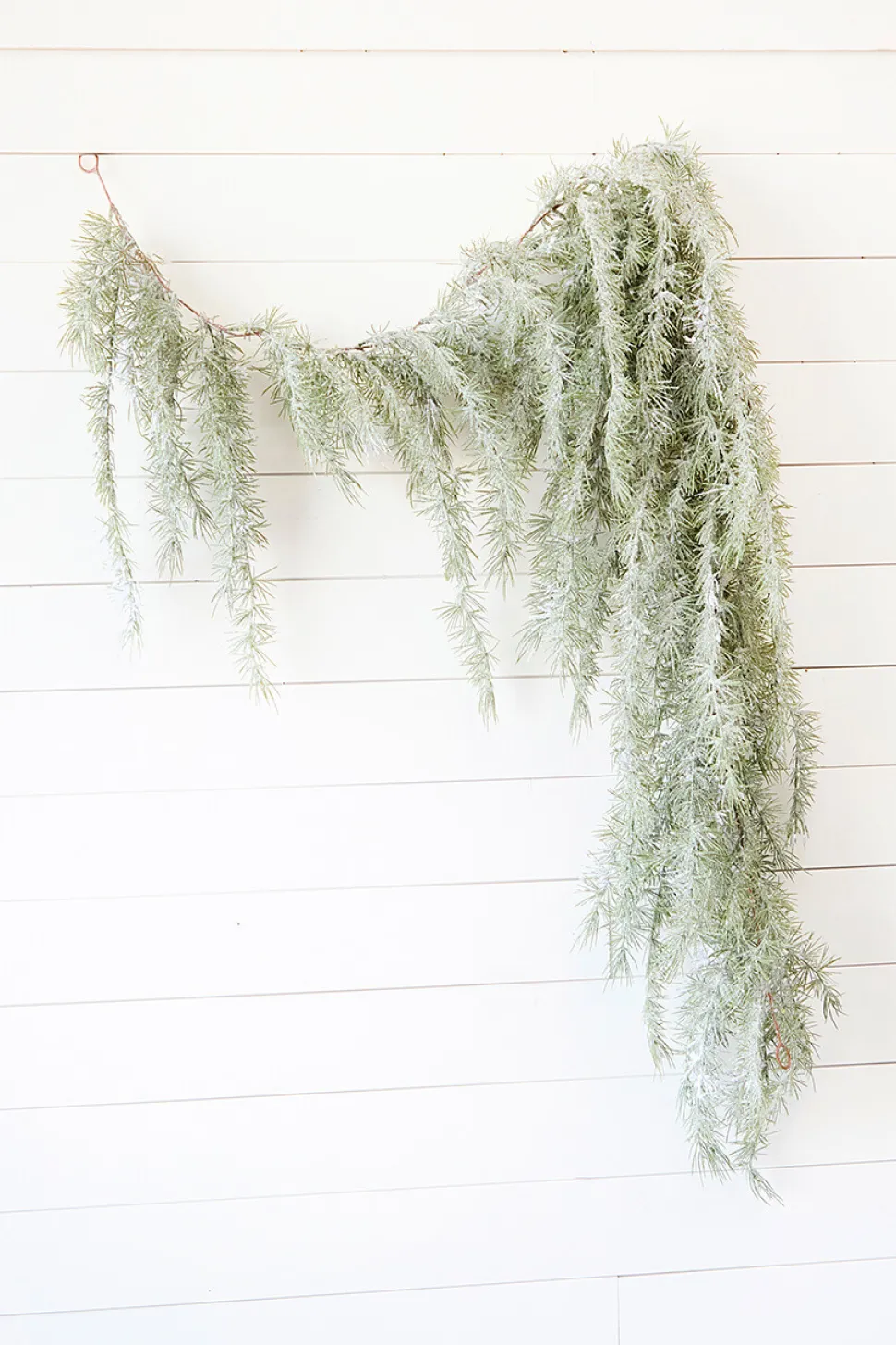 6' Pine Weeping Garland with Frost
