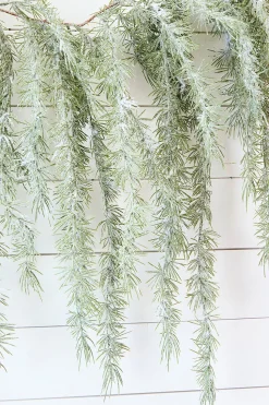 6' Pine Weeping Garland with Frost