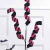 30” Pink & Black Double Sided Fabric Curly Spray