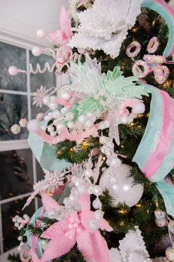 25” Pink Curly Snowflake Stem