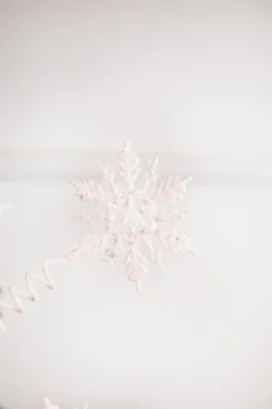 25” Pink Curly Snowflake Stem