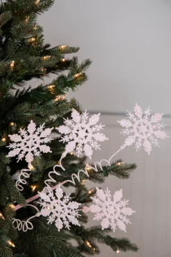 25” Pink Curly Snowflake Stem