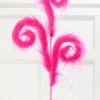 28" Pink Furry Spiral Curly Spray
