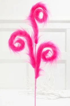 28" Pink Furry Spiral Curly Spray