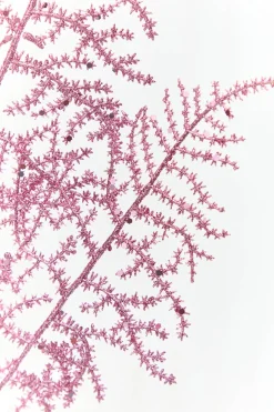 35" Pink Glitter Fern Spray