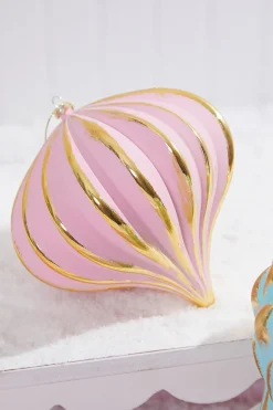 6" Pink Gold Onion Ornament