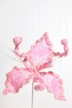 10" Pink Holly Stem