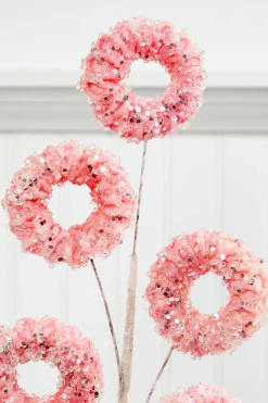 27" Pink Iced Candy Donut Spray