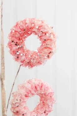 27" Pink Iced Candy Donut Spray