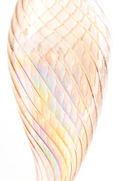 9" Pink Iridescent Glass Finial Ornament