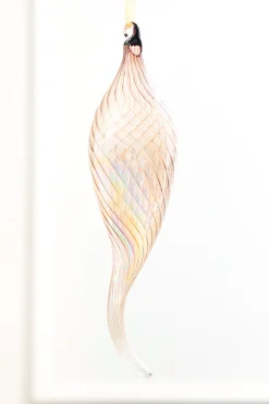 9" Pink Iridescent Glass Finial Ornament