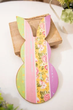 10" Pink/Lavender/Yellow/Green Pattern Rabbit