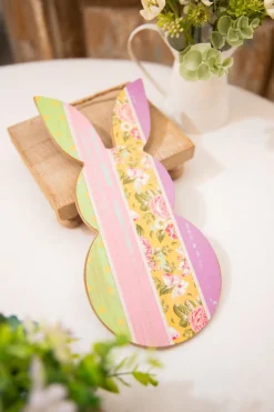 10" Pink/Lavender/Yellow/Green Pattern Rabbit