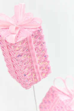 28" Pink Mesh Gift Box Spray