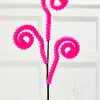 28" Pink Puff Chenille Spiral Curly Spray