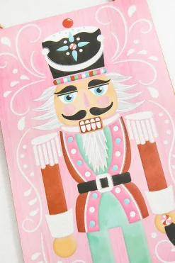 12" Pink Red White Black Glitter Nutcracker Sign