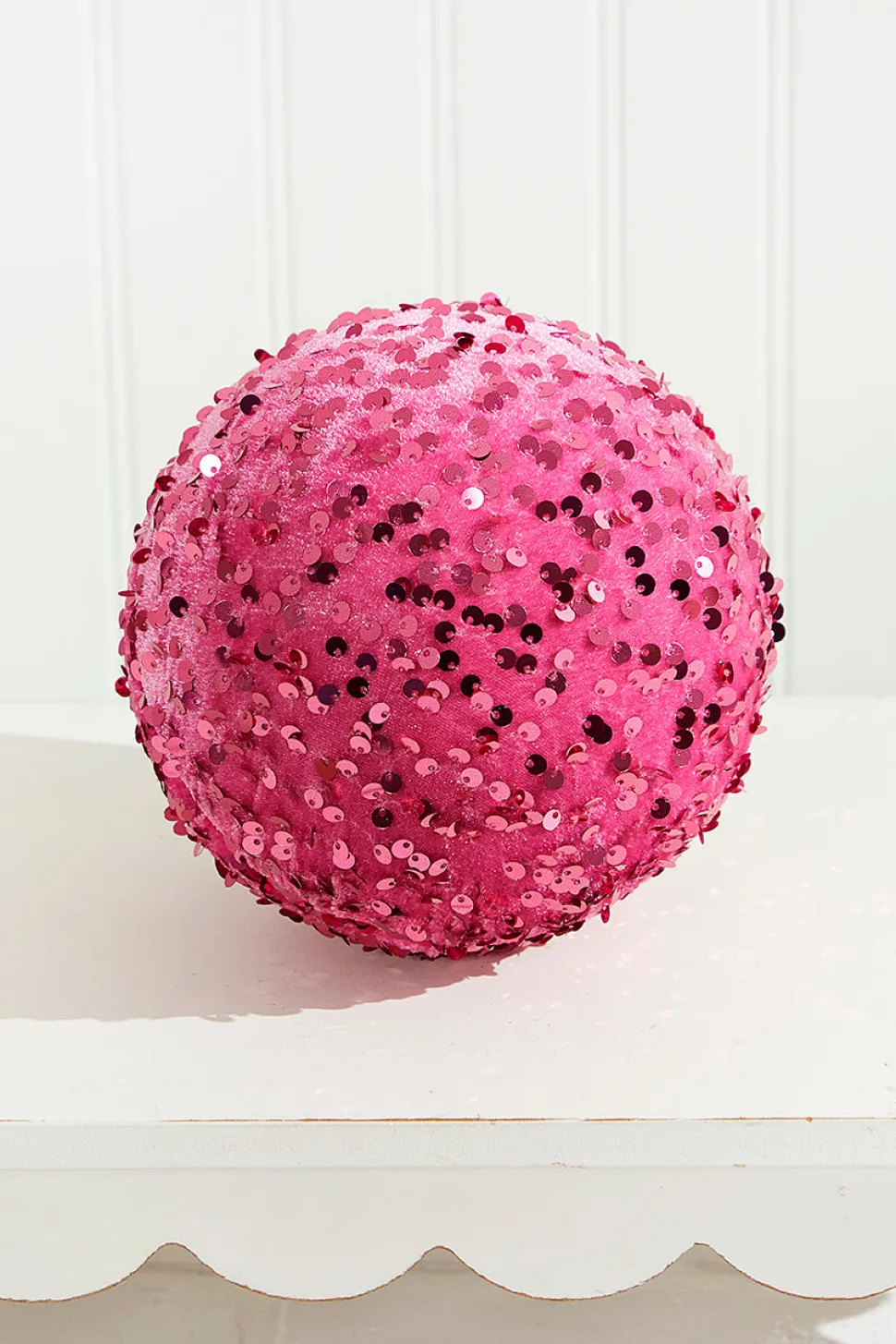 6" Pink Sequin Ball Ornament