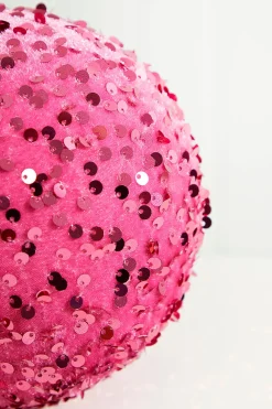 6" Pink Sequin Ball Ornament