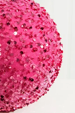 8" Pink Sequin Ball Ornament