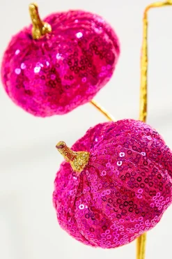 24" Pink Sequin Pumpkin Spray