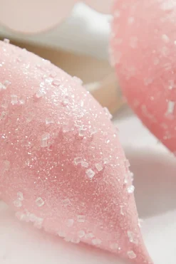 7" Pink Sugar Iced Finial Ornament