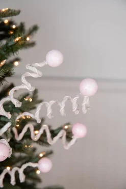 25” Pink & White Velvet Corkscrew Spray