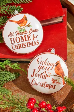 5" Plastic Cardinal Sentiment Disc Ornament