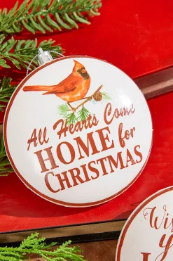 5" Plastic Cardinal Sentiment Disc Ornament
