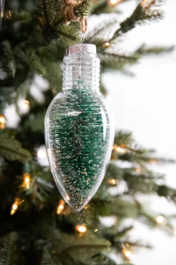 6.5"Plastic Clear Retro Light Bulb Ornament