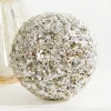 4.5" Platinum Glamour Sequin Ball Ornament