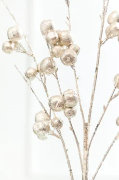 36" Platinum Glitter Crabapple Spray
