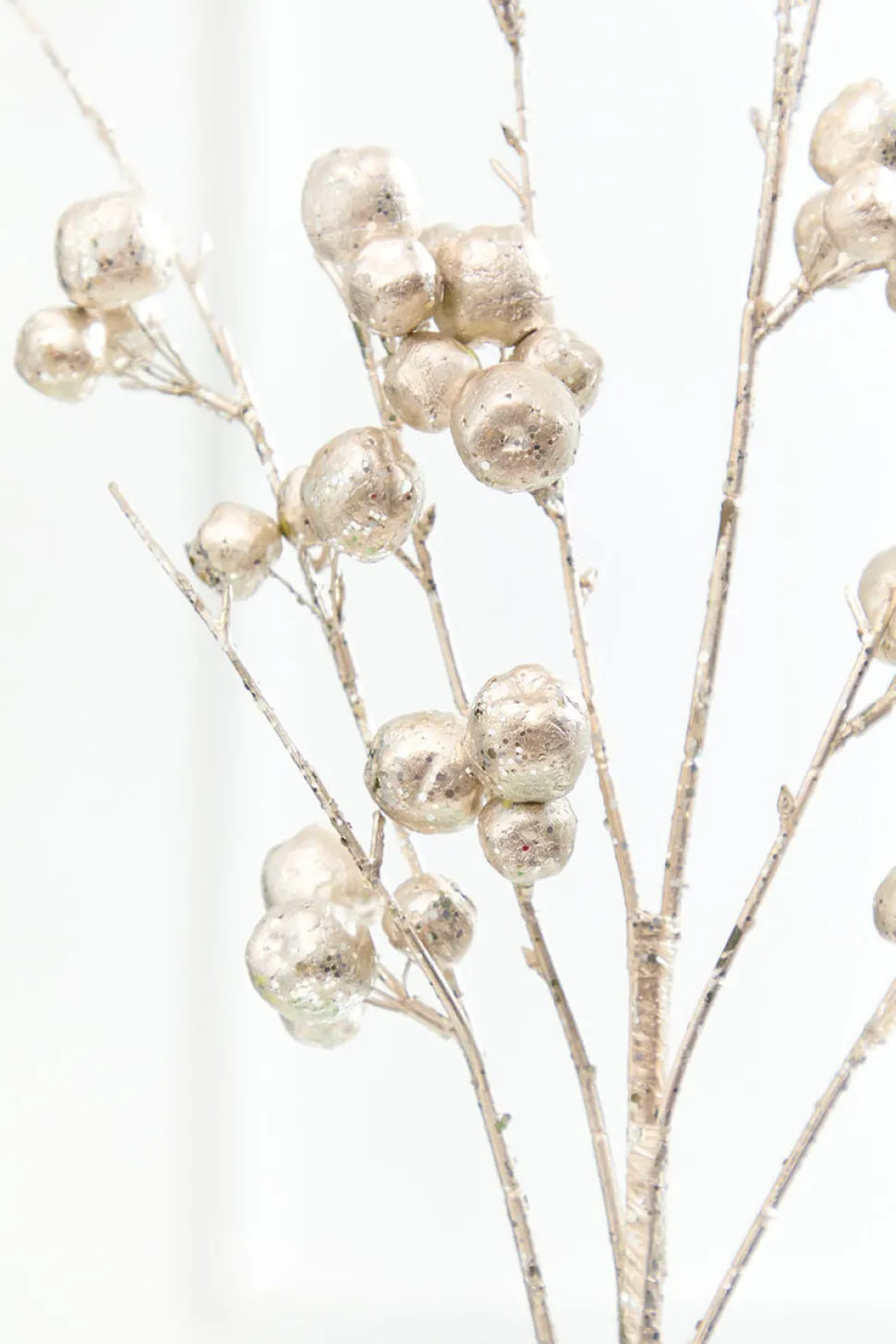 36" Platinum Glitter Crabapple Spray