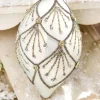 4" - 6" Platinum & Gold Glitter Glass Ornament