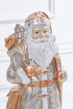 19.75” Platinum Gold Santa with Bag
