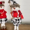 25” Plush Snowman Figurine with Buffalo Check Pants