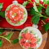 4" Poinsettia Ball Ornament