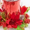 6" Poinsettia & Pine Centerpiece