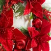 22” Poinsettia With Pine Wreath