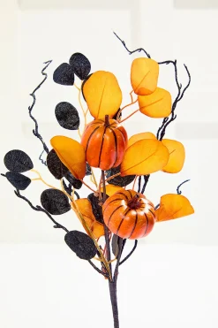 20" Pumpkin Eucalyptus Spray