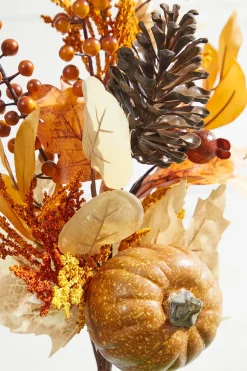 30" Pumpkin with Leaves and Berries Spray