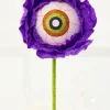 21" Purple Eye Ball Flower Stem