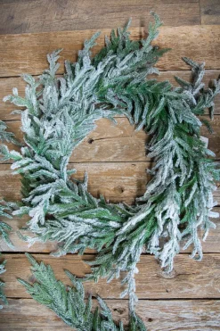 24” Real Touch Flocked Norfolk Wreath