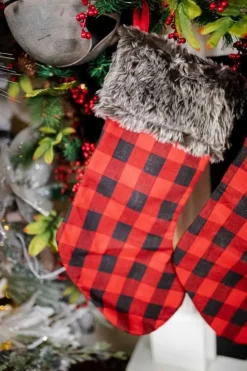 23” Red and Black Buffalo Plaid Stockings