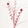 31" Red and White Peppermint Spray