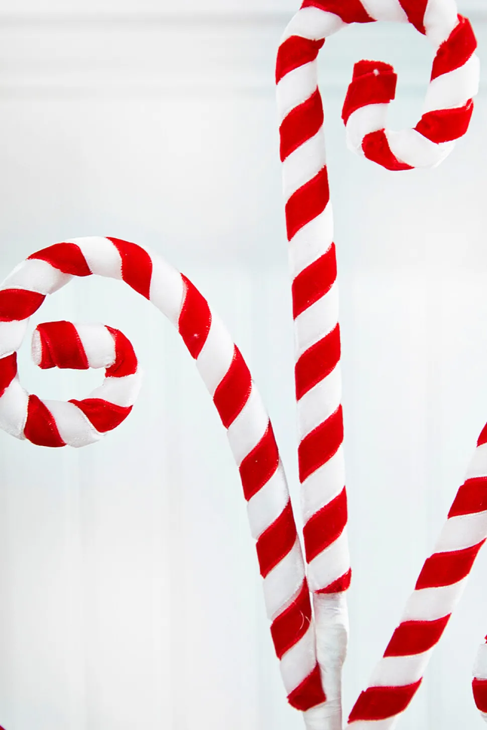 24" Red and White Peppermint Swirl Spray